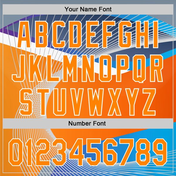 Custom Light Blue Bay Orange-White 3D Pattern Design Abstract Sport Authentic Baseball Jersey - Image 5