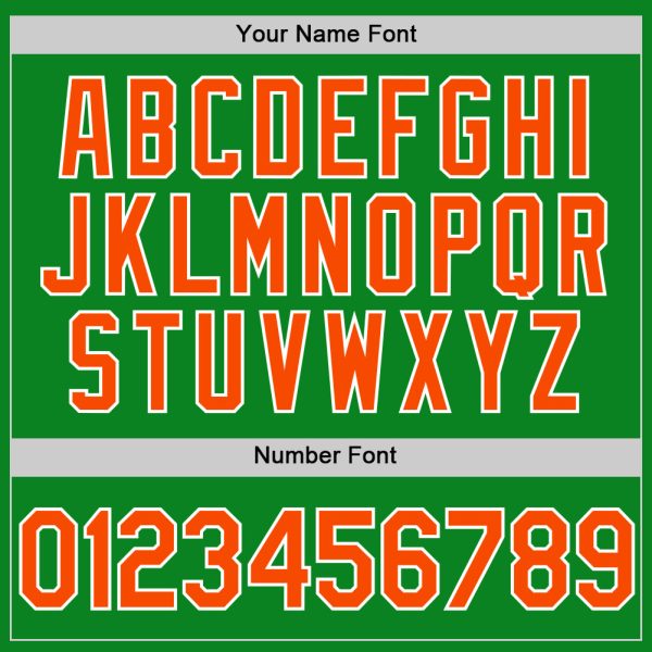 Custom Grass Green Orange-White Authentic Baseball Jersey - Image 5