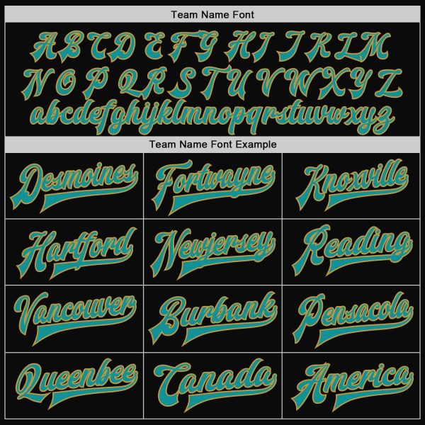Custom Black Old Gold Pinstripe Teal Bomber Full-Snap Varsity Letterman Jacket - Image 4
