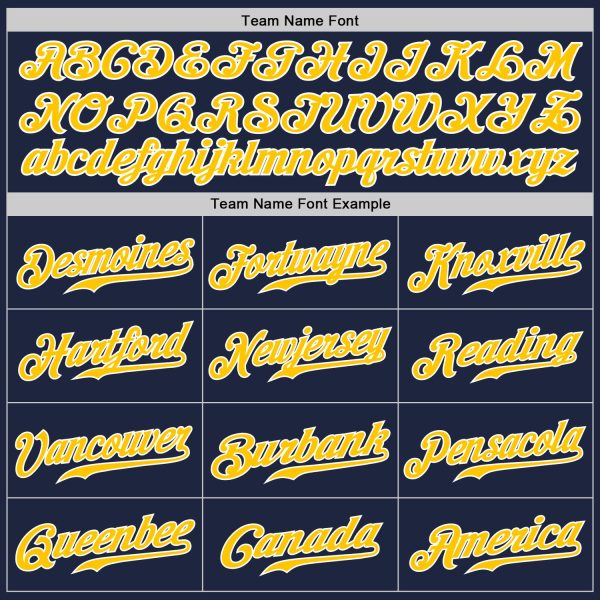 Custom Navy Gold-Gray Authentic Split Fashion Baseball Jersey - Image 5